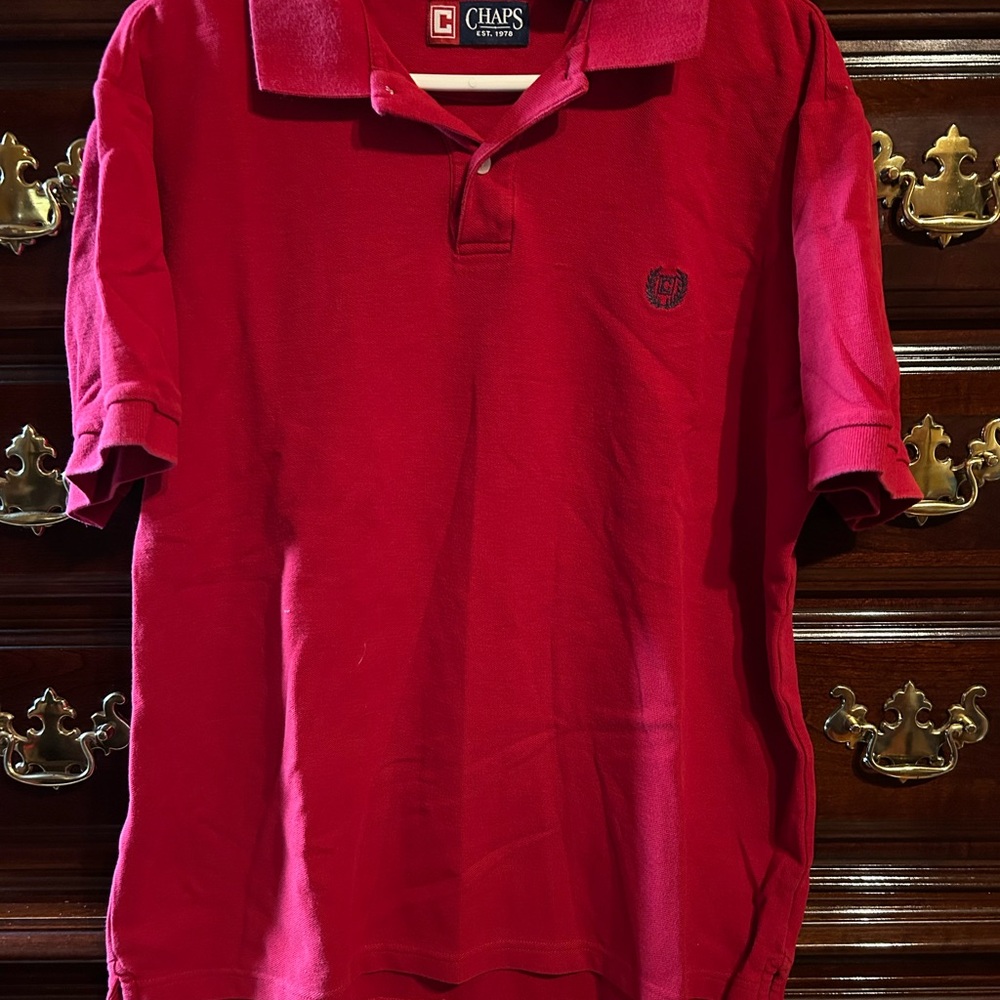 Chaps Men’s Red Polo Shirt, Size Large